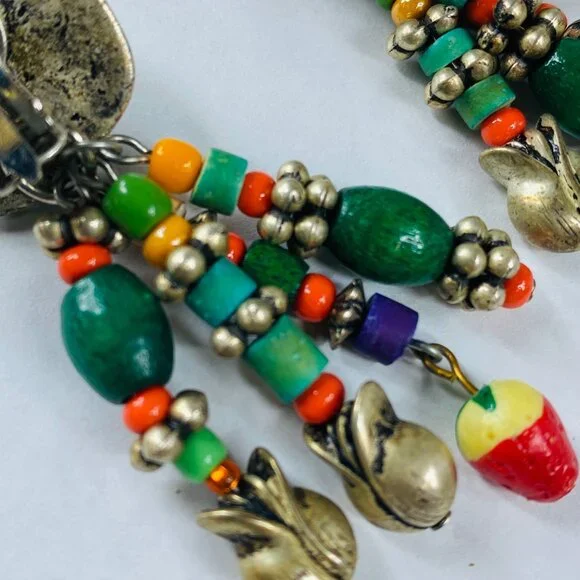 BOHO Clip On Earrings Dangles Multicolor Vintage Women Retro Jewelry Ethnic - Picture 8 of 16